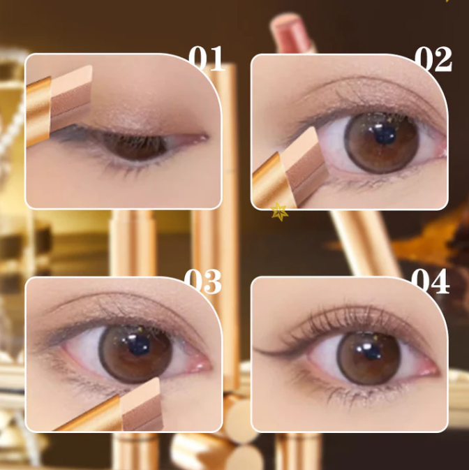 🔥 50% DE DESCUENTO 🔥 ✨ 3 Colores en 1 Barra de Sombra de Ojos Un Solo Toque, Maquillaje Perfecto 💄😍