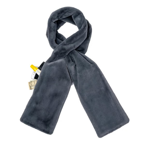 🔥Christmas Sale Faux 🔥Fur Scarf With Hidden Zipper Pocket