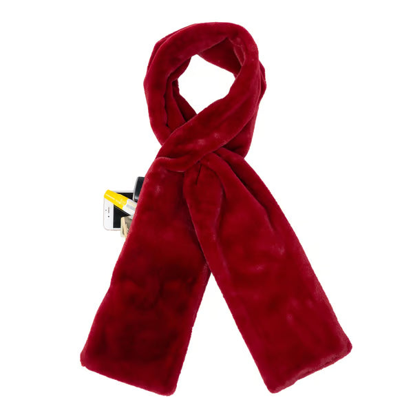 🔥Christmas Sale Faux 🔥Fur Scarf With Hidden Zipper Pocket