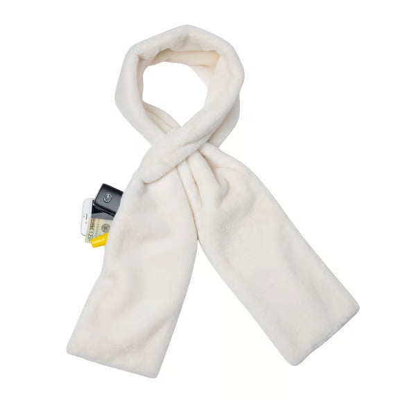 🔥Christmas Sale Faux 🔥Fur Scarf With Hidden Zipper Pocket